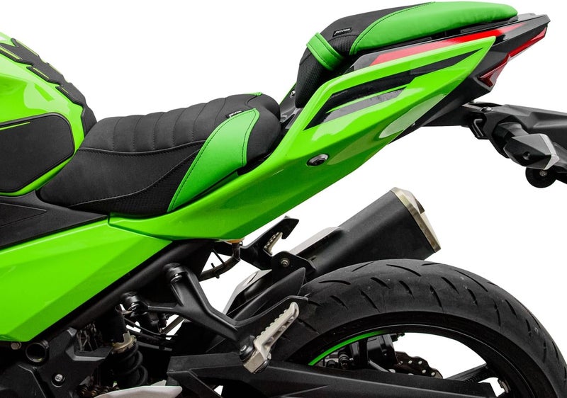 Fayedenicy Motorcycle Ninja 400 Z400 Front Driver Rider Solo Seat Cowls Anti Slip Rear Passenger Seat Covers Cushion Pad for Ka-wasaki Ninja400 Ninja-400 Z 400 Z-400 2018 2019 2020 2021 2022 2023 (Green-Rear) - Image 4